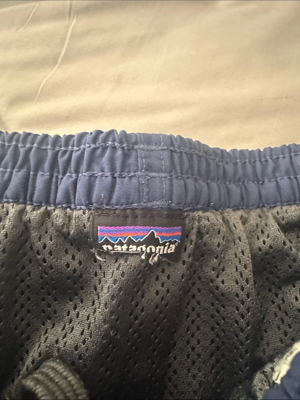 Patagonia Dark Navy Elastic Waist Swim Shorts